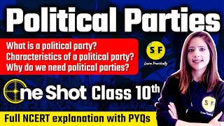 Political Parties One Shot  Class 10 CBSE Civics Social Science NCERT Exam 202324 with Reema maam [upl. by Luzader]