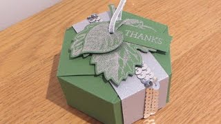 Hexagonal Gift Box with Vintage Leaves by Stampin Up [upl. by Carolann701]