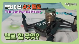 드론 백원 미션 스트론보다 스트롱한 텔로  텔로가 이렇게 힘이 셀 줄이야 Tello Coin Payload Mission 코딩 드론 추천 텔로에듀 무게 실험 [upl. by Saile822]