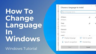 How To Change Language In Windows 10 Operating System [upl. by Retsam586]