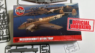 Official Unboxing Airfix  Messerschmitt Bf110EE2 TROP A03081A [upl. by Seaddon]