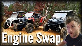 Yamaha Triple Snowmobile Engine Swap in this Polaris RZR XP IS SO GOOD [upl. by Pegasus]