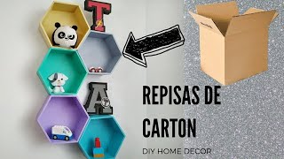 💥COMO hacer REPISAS FLOTANTES CON CARTON🤯 IDEAS para DECORAR tu CUARTO [upl. by Gasper]