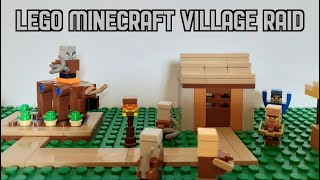 LEGO MINECRAFT MICRO SCALE VILLAGE RAID Stop motion [upl. by Rashida]