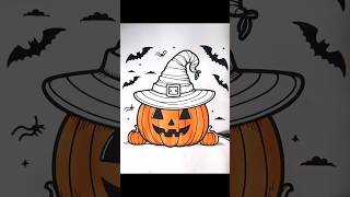 Halloweenowa dynia 🎃 coloring halloween pumpkin art satisfying [upl. by Aenal]