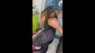 Black dreadlocks hairstylesubscribediy natural hairstylehaircaredreadlocks retouchingbackcombin [upl. by Tade]