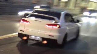 Mitsubishi Lancer EVO X  CRAZY CRACKLES amp POPS amp Spitting Flames [upl. by Ahsinaw716]