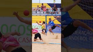 Top Level Beach Handball Goalkeeping 😱 handball beachhandball goalkeepersaves [upl. by Urbani]