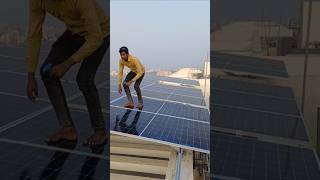 Solar panel installation solartech shortvideo electrician solarpower physics yt [upl. by Kunin]