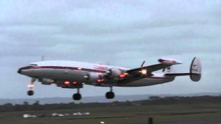 Qantas Connie Super Constellation Takeoff with flames 1080p HD [upl. by Allerbag]