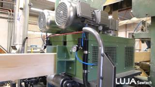 Luja Sawtech  Feed work installed on Stenner VHF 105 Twin band saw [upl. by Killian207]