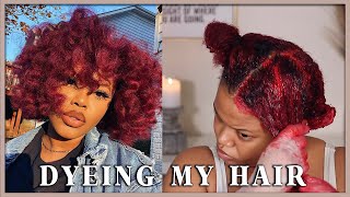 How I Dye My Hair RedBurgundy WITHOUT Bleach Highly Requested  VLOGMAS DAY 6 [upl. by Ragde]