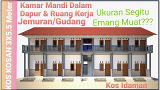 DESAIN KOSKOSAN 3X55 m  Memiliki Kamar Mandi Dalam amp Dapur Dalam [upl. by Tunk700]