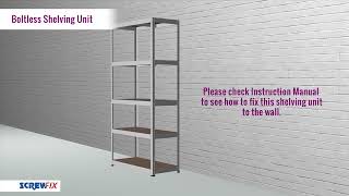 GALVANISED STEEL BOLTLESS SHELVING UNIT  Screwfix [upl. by Yeltrab295]