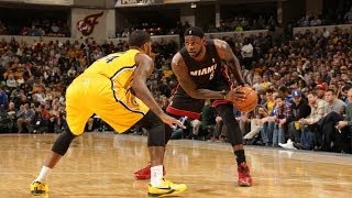 LeBron SingleHandedly Beats Three Pacers Defenders on Fastbreak [upl. by Amilb]