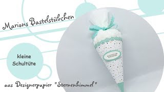 kleine Schultüte aus Designerpapier quotSternenhimmelquot von Stampin´ Up [upl. by Haiacim906]