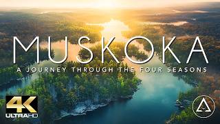 MUSKOKA  CANADA IN 4K DRONE FOOTAGE ULTRA HD  Beautiful Forest Landscapes Footage UHD [upl. by Josy721]