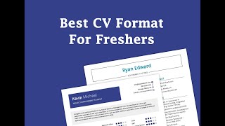 Best CV Format for Freshers Professional 🔥 Resume For Fresher  Resume Kaise Banaye  Resume Format [upl. by Llennej]