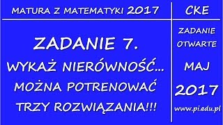 Zadanie 7 Maj 2017 PR Dowód nierówności [upl. by Conall791]