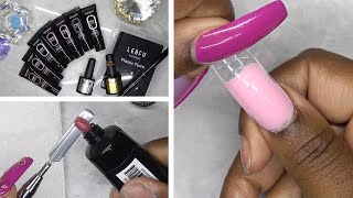 DIY Testing a Polygel Nail Kit from Amazon Prime  Leafu by Modelones [upl. by Yelhsa]