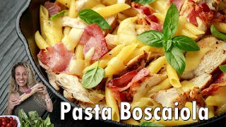 Pasta alla Boscaiola  True Italian style  The Saucy Italian [upl. by Faxan967]