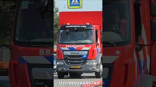 Slangenwagen Brandweer HaarlemWest 123068 verplaatst zich bij zeer grote brand in Haarlem fire [upl. by Oijres]