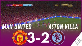 Manchester United vs Aston Villa 32 MATCH HIGHLIGHTS • Video Game Simulation amp Recreation [upl. by Laurita]