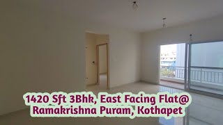 1420 Sft 3Bhk East Facing Flat  Ramakrishna Puram Kothapet 8985966278 [upl. by Eocsor703]