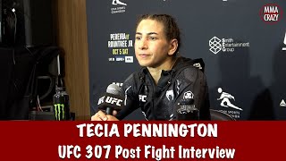 Tecia Pennington Reveals what she told Carla Esparza in cage tells fans Boo Hoo to you  UFC 307 [upl. by Ryhpez]