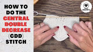 The Central Double Decrease knit stitch Easy instructions [upl. by Etnahs]