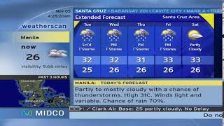 Current Weather for Manila PH  Weatherscan Test [upl. by Ario]