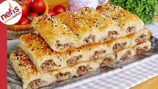 Bu Börekten Daha Çıtırı Yok 💥 Baklavalık Yufkadan Kıymalı Çıtır Börek [upl. by Anilesor]