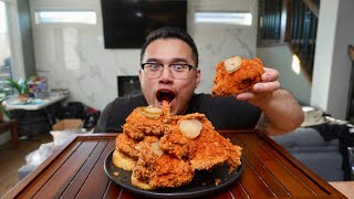 How To Cook NASHVILLE HOT FRIED CHICKEN  MUKBANG [upl. by Bej240]