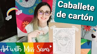 Como hacer un caballete con cartón de reúso para tus clases en linea o para hacer arte en casa 💕 [upl. by Ahsilram803]