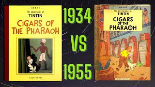 TINTIN CIGARS OF THE PHARAOH  Edition Comparison  1934 and 1955  Casterman and Methuen [upl. by Bonacci]