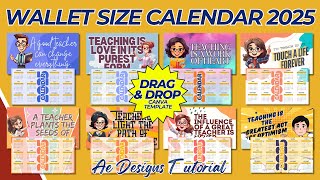 TEACHERS DAY WALLET SIZE CALENDAR 2025  CANVA TEMPLATE EDITABLE [upl. by Calisa502]