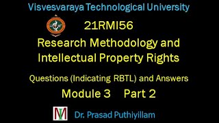 VTU 21RMI56 Research Methodology amp IPR Question amp Answer Module 3 Part 2 [upl. by Kermie]