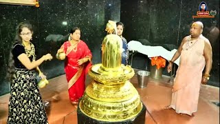 3ft Gold Shiva Linga Abhishekam by Siddhaguru  Maha Shivaratri 2022 [upl. by Barton]