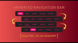 Animated Navigation Bar  HTML CSS JAVASCRIPT [upl. by Drisko223]