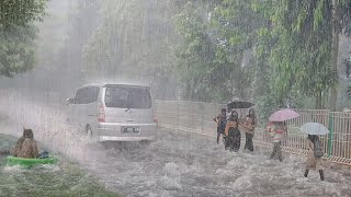 Super heavy rain in Indonesian village Relieve stress and sleep better with the sound of heavy rain [upl. by Dutchman70]