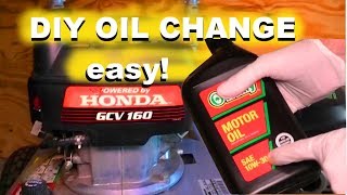 Oil change on a Honda GCV 160 small engine [upl. by Akienom]