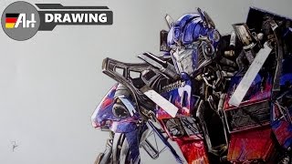 How I draw Optimus Prime Transformers  speed drawing [upl. by Erbua]