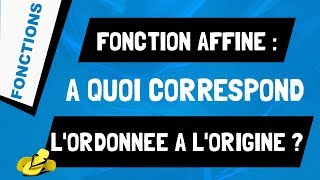 A quoi correspond lordonnée à lorigine dune fonction affine [upl. by Ellita]