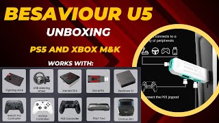 BeSaviour U5 Unboxing  PS5 Mouse and Keyboard  Works With PS5 Xbox Xim ReaSnow S1 Switch Pro [upl. by Ailegna]