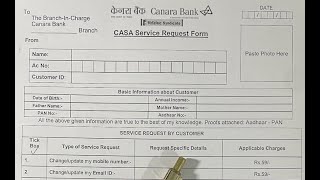 How to fill Canara bank service request form [upl. by Vally]