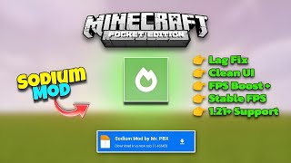 Sodium Mod For MCPE 121 NO LAGFPS BOOST  Best Client For Minecraft Pe 🥰 [upl. by Ettelrahc74]