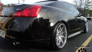 Stanced Infiniti G37s on brushed 20quot Avant Garde Wheels [upl. by Irrac747]