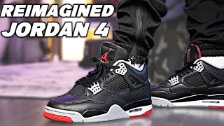 Air Jordan 4 Bred Reimagined 2024 Review and On Foot [upl. by Ilonka]