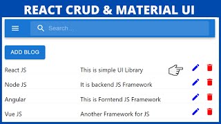 React CRUD Operation Using LocalStorage In React JS In Hindi ✅  Material UI React Project  💻 [upl. by Kcirdes]