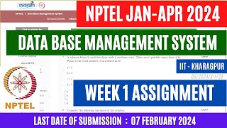 Data Base Management System Week 1 Assignment 1  JanApr 2024 OPEducore [upl. by Adlesirc913]